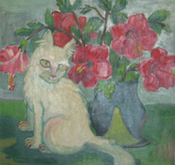 Hibiscus and Cat